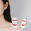 1 Pair Cute Christmas Tree Flower Snowman Epoxy Plating Inlay Copper Zircon Earrings