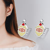 1 Pair Cute Christmas Tree Flower Snowman Epoxy Plating Inlay Copper Zircon Earrings