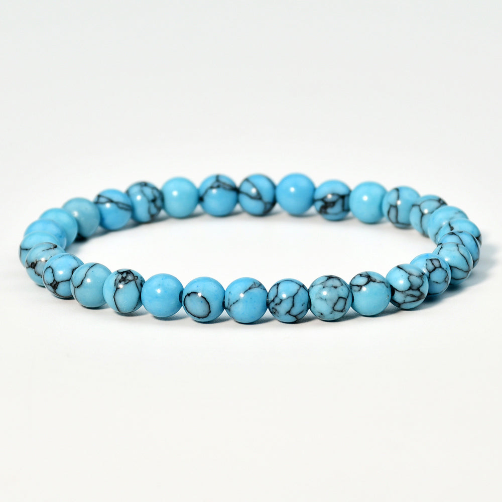 Casual Vacation Handmade Round Turquoise Beaded Unisex Bracelets