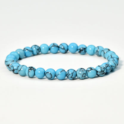 Casual Vacation Handmade Round Turquoise Beaded Unisex Bracelets