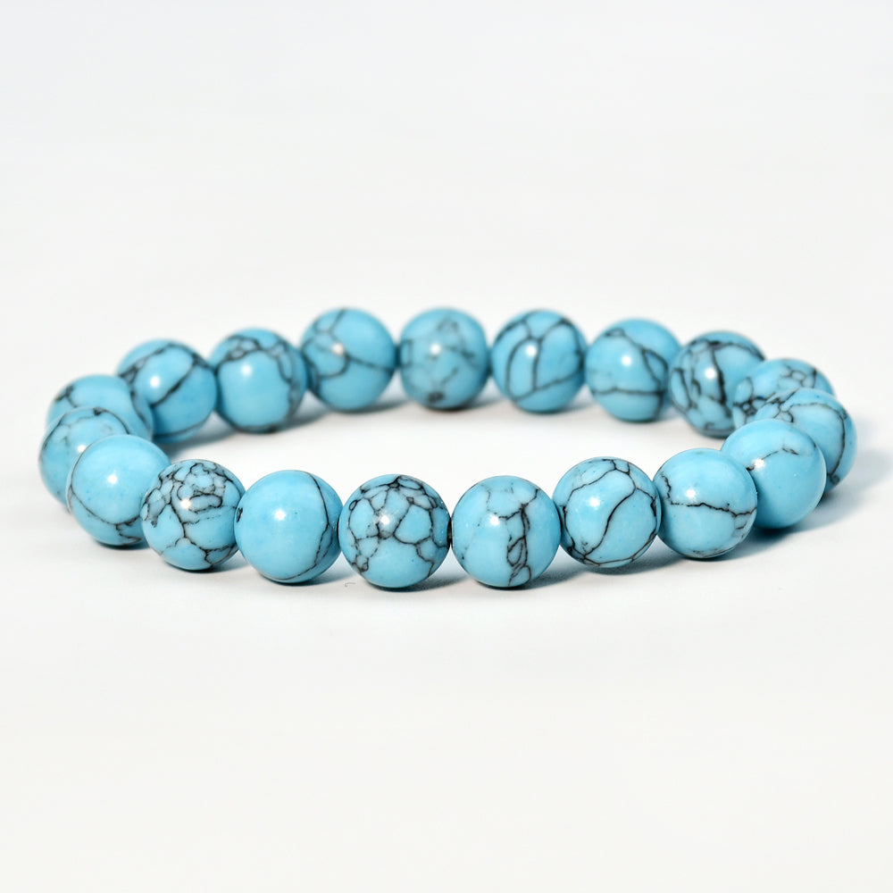 Casual Vacation Handmade Round Turquoise Beaded Unisex Bracelets