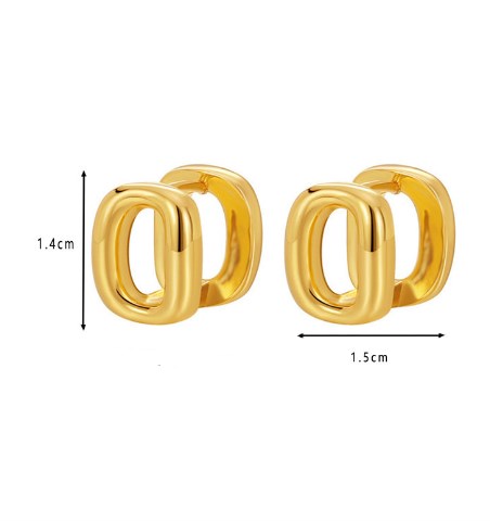 Fashion Solid Color Copper Plating Inlay Zircon Hoop Earrings 1 Pair