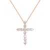 Simple Style Cross Sterling Silver Plating Inlay Zircon 14k Gold Plated Rose Gold Plated Silver Plated Pendant Necklace