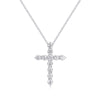 Simple Style Cross Sterling Silver Plating Inlay Zircon 14k Gold Plated Rose Gold Plated Silver Plated Pendant Necklace