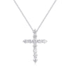 Simple Style Cross Sterling Silver Plating Inlay Zircon 14k Gold Plated Rose Gold Plated Silver Plated Pendant Necklace