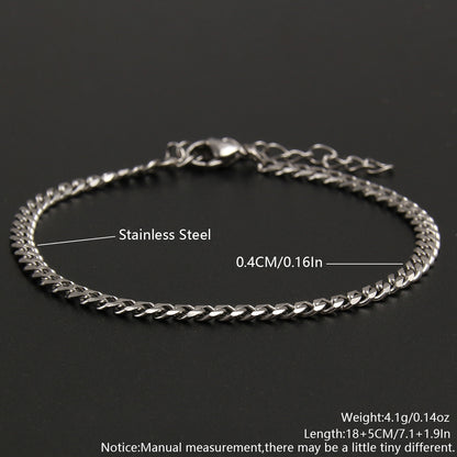 Hip-hop Punk Solid Color Stainless Steel Plating Bracelets