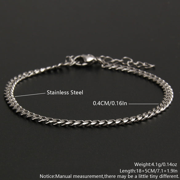 Hip-hop Punk Solid Color Stainless Steel Plating Bracelets