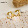 1 Pair Classic Style Solid Color Plating Stainless Steel 14k Gold Plated Ear Studs