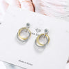 1 Pair Sweet Round Plating Inlay Copper Zircon White Gold Plated Drop Earrings