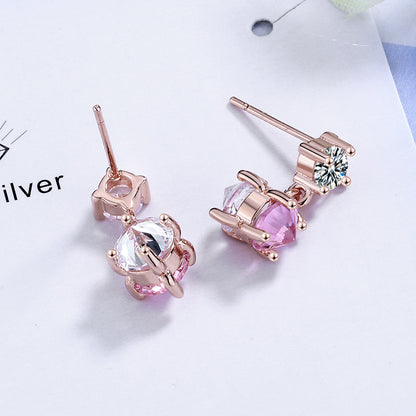 1 Pair Ig Style Simple Style Round Plating Inlay Copper Zircon Drop Earrings