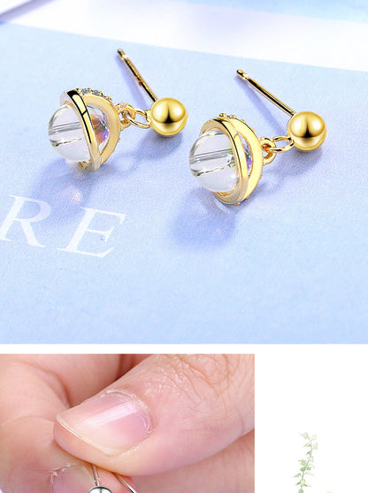 1 Pair Ig Style Round Plating Inlay Copper Zircon Drop Earrings