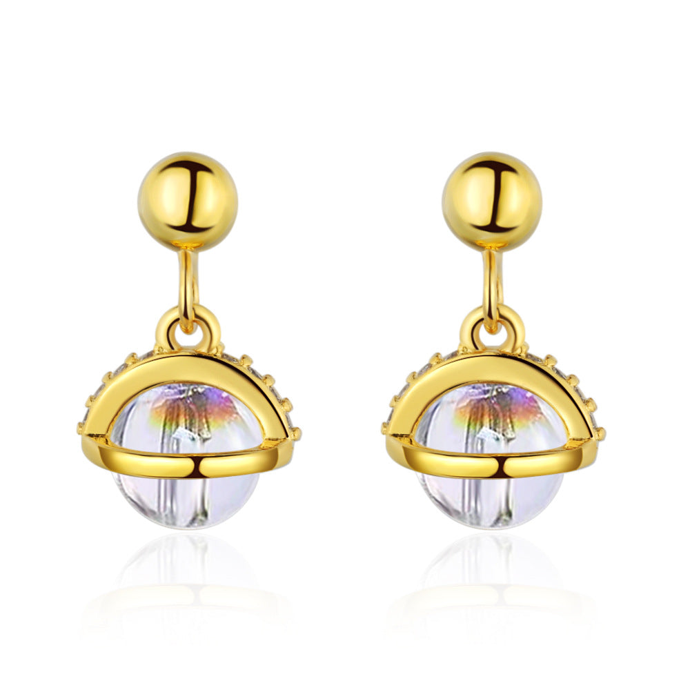 1 Pair Ig Style Round Plating Inlay Copper Zircon Drop Earrings