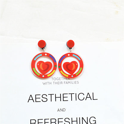 1 Pair Ig Style Casual Letter Heart Shape Butterfly Arylic Metal Drop Earrings