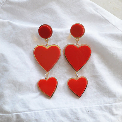 1 Pair Ig Style Casual Letter Heart Shape Butterfly Arylic Metal Drop Earrings