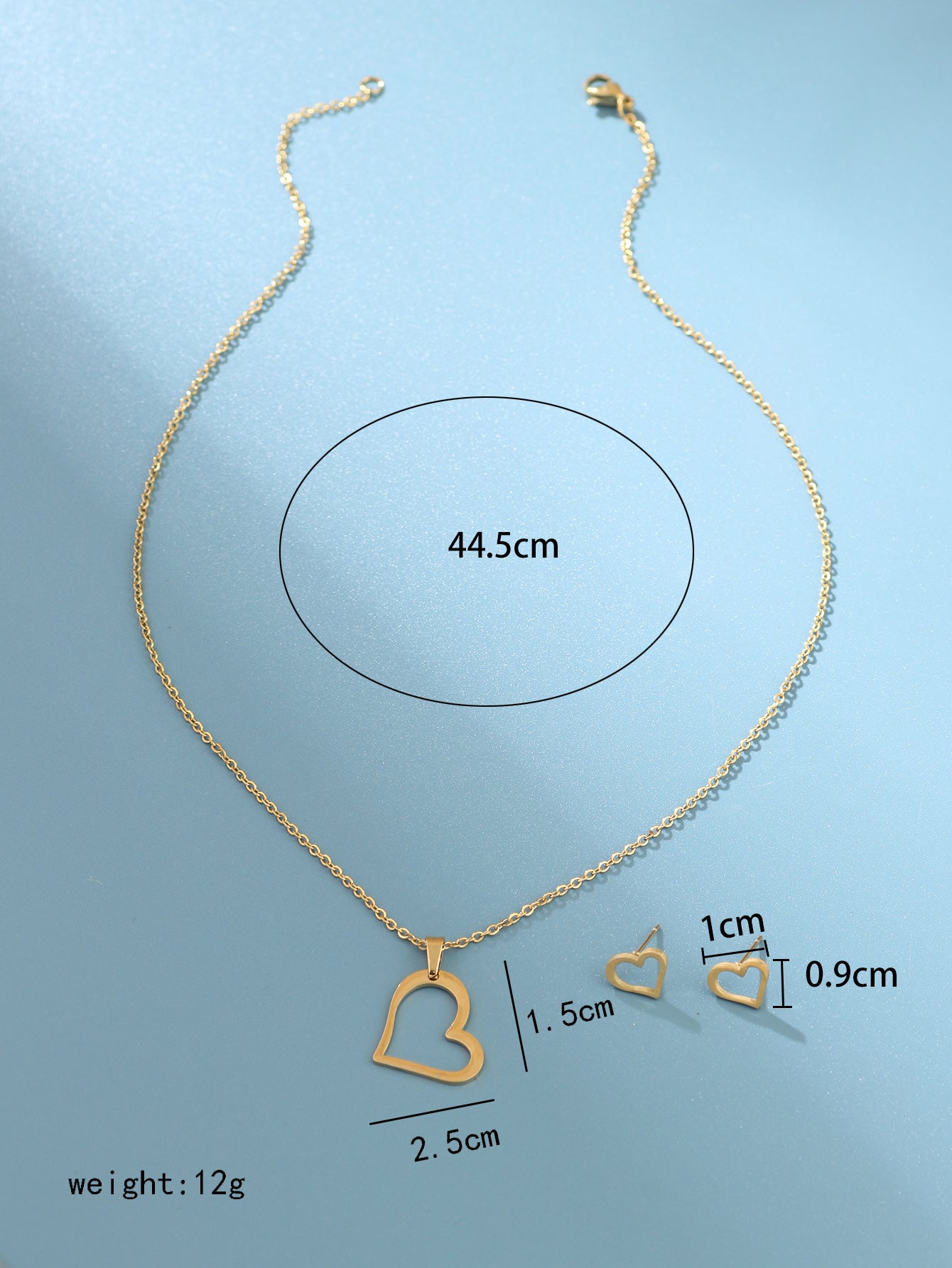 Casual Hip-hop Heart Shape Stainless Steel Plating Hollow Out 14k Gold Plated Jewelry Set