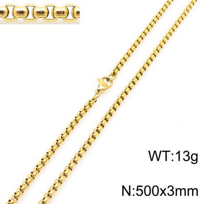 Simple Style Geometric Stainless Steel Plating Chain Necklace