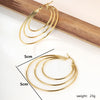 1 Pair Exaggerated Fashion Triangle Round Plating Stainless Steel 18k Gold Plated Hoop Earrings
