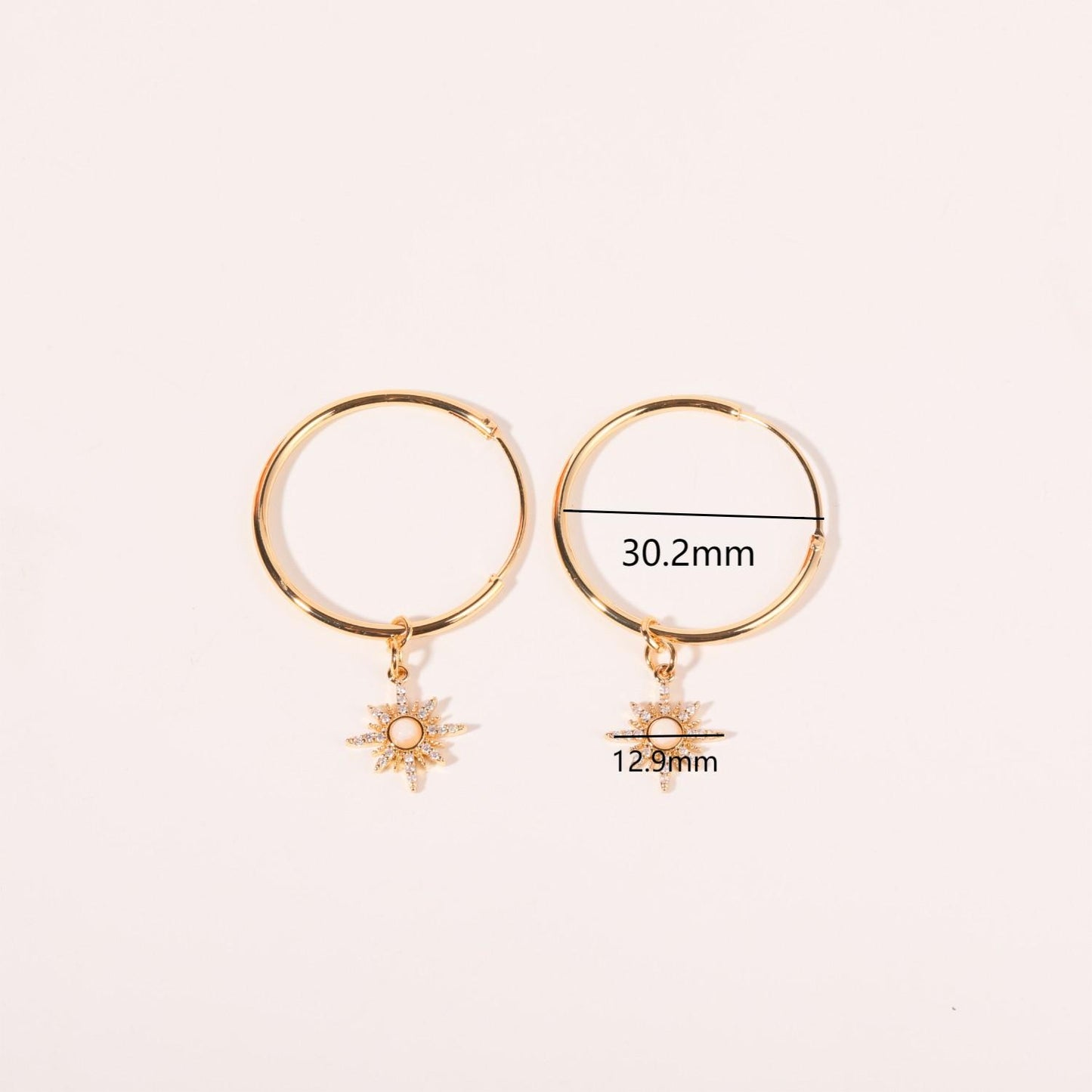 1 Pair Simple Style Star Plating Inlay Copper Zircon 18k Gold Plated Drop Earrings