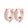 1 Pair Simple Style Round Polishing Plating Inlay Sterling Silver Zircon Rose Gold Plated White Gold Plated Earrings