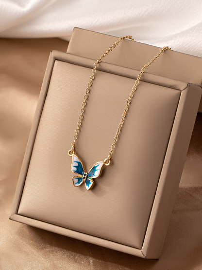 Casual Classical Butterfly Alloy Zinc Women's Pendant Necklace