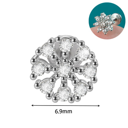 Glam Lady Shiny Heart Shape Stainless Steel Zircon Lip Stud Ear Studs In Bulk