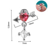 Glam Lady Shiny Heart Shape Stainless Steel Zircon Lip Stud Ear Studs In Bulk