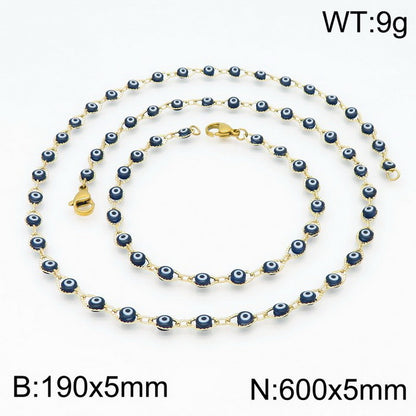 Wholesale Vintage Style British Style Eye Stainless Steel Jewelry Set