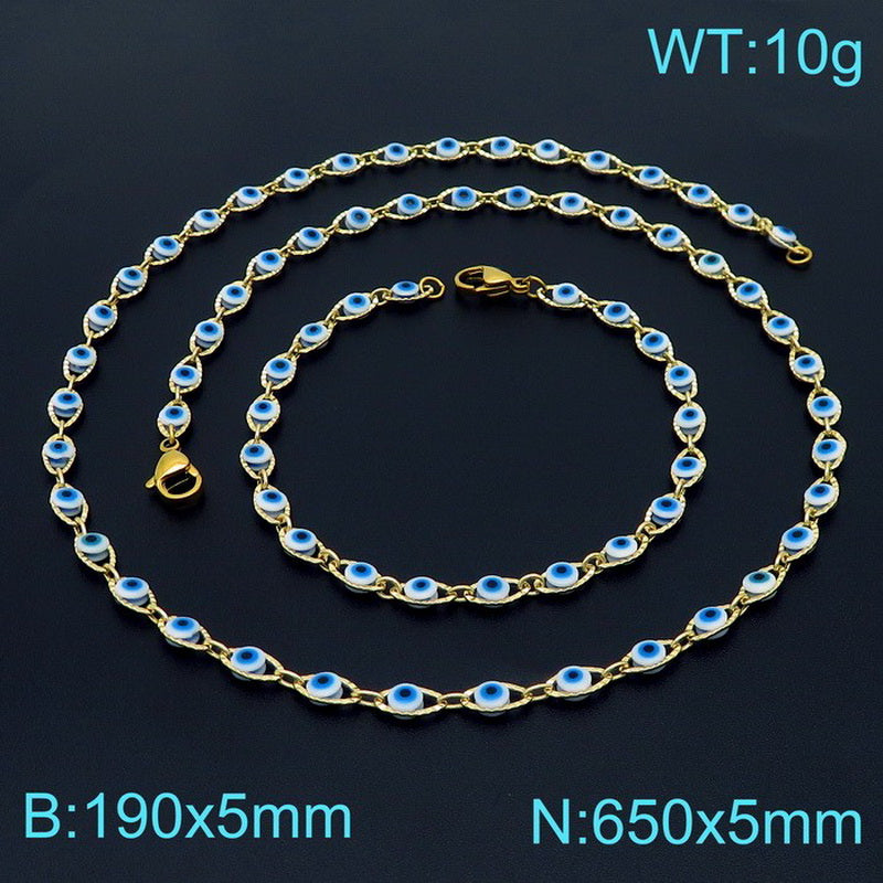 Wholesale Vintage Style British Style Eye Stainless Steel Jewelry Set