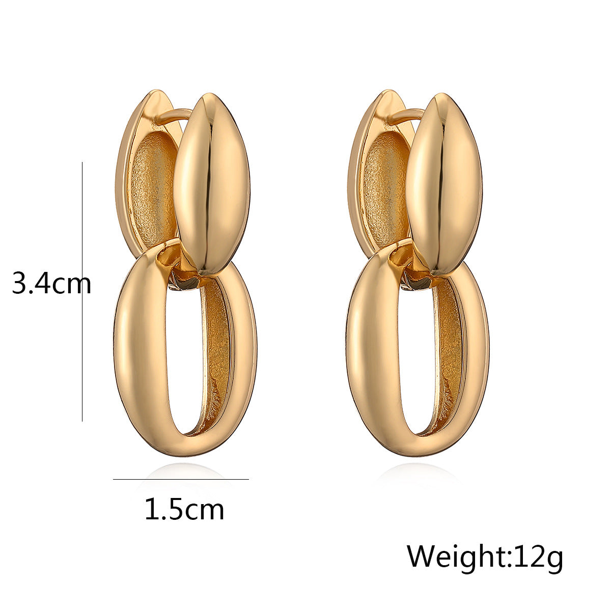 1 Pair Simple Style Commute Geometric Plating Copper 18k Gold Plated Drop Earrings