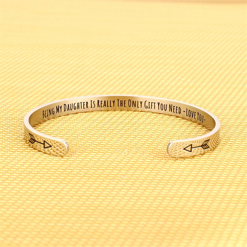 Casual Classic Style Letter Stainless Steel Polishing Bangle