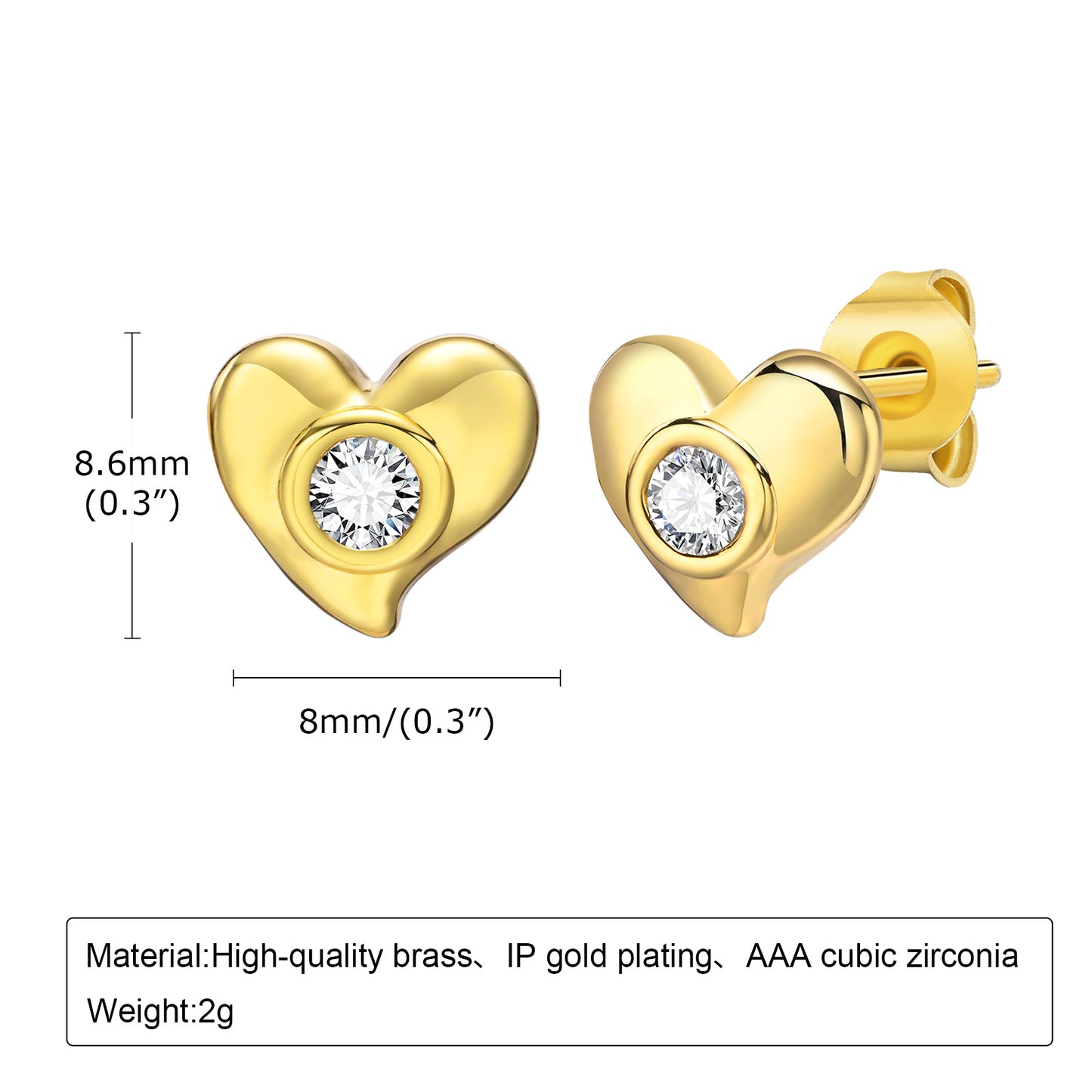 1 Pair Simple Style Animal Star Heart Shape Plating Inlay Stainless Steel Diamond Gold Plated Ear Studs