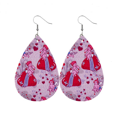 1 Pair Casual Elegant Modern Style Water Droplets Pu Leather Drop Earrings