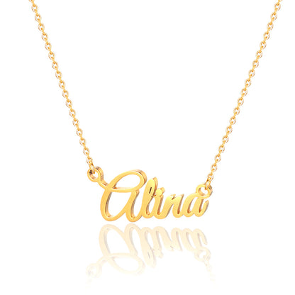 Simple Style Letter Stainless Steel Copper Plating 14k Gold Plated Pendant Necklace