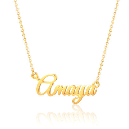 Simple Style Letter Stainless Steel Copper Plating 14k Gold Plated Pendant Necklace