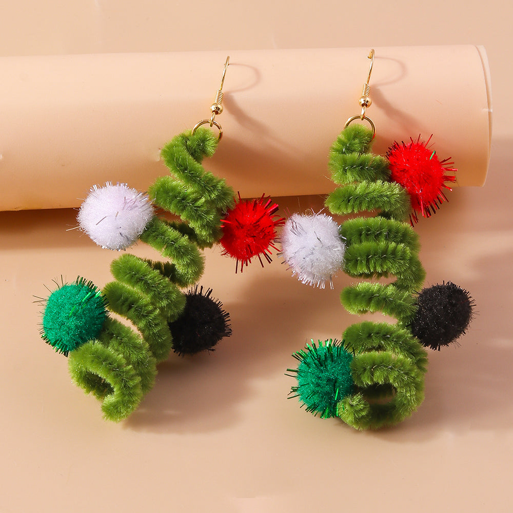 1 Pair Christmas Wreath Alloy Drop Earrings