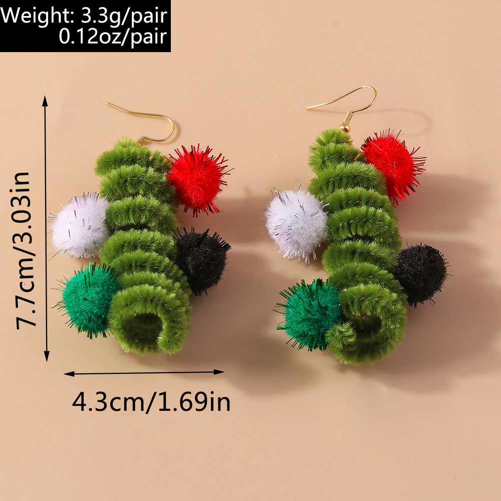 1 Pair Christmas Wreath Alloy Drop Earrings