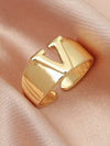 Casual Simple Style Letter Alloy Plating Women's Open Rings