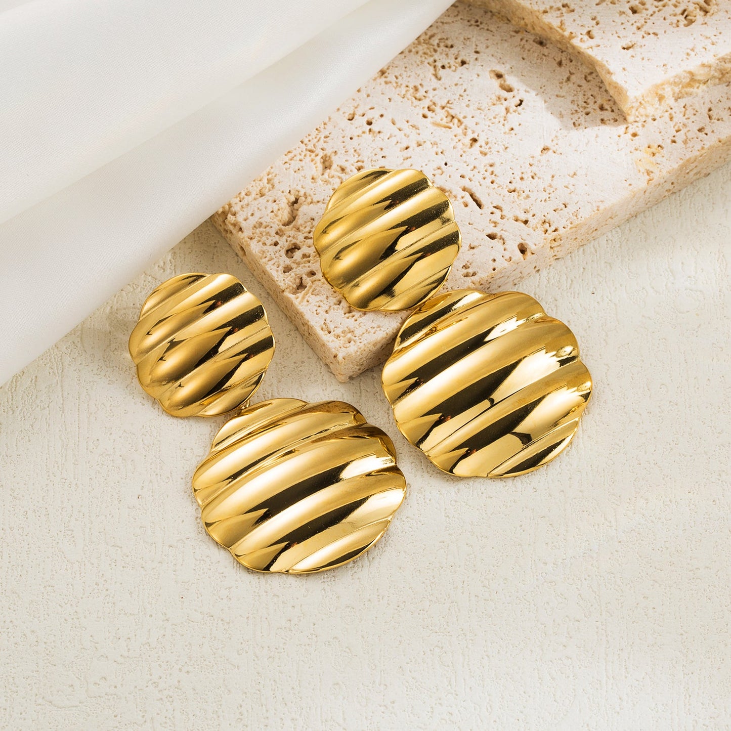 1 Pair Casual Basic Geometric Plating Stainless Steel 14k Gold Plated Ear Studs