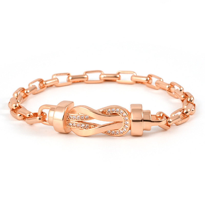 Simple Style Geometric Copper Plating Inlay Rhinestones Bracelets