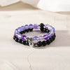 Simple Style Heart Shape Alloy Natural Stone Beaded Stoving Varnish Bracelets 2 Pieces