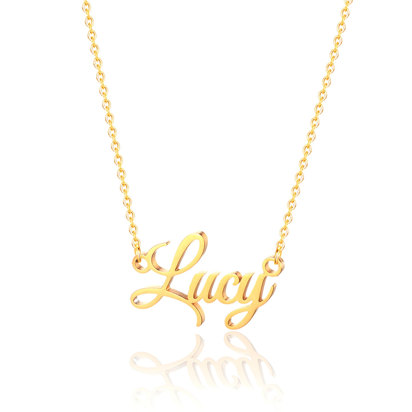 Simple Style Letter Stainless Steel Copper Plating 14k Gold Plated Pendant Necklace