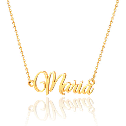 Simple Style Letter Stainless Steel Copper Plating 14k Gold Plated Pendant Necklace