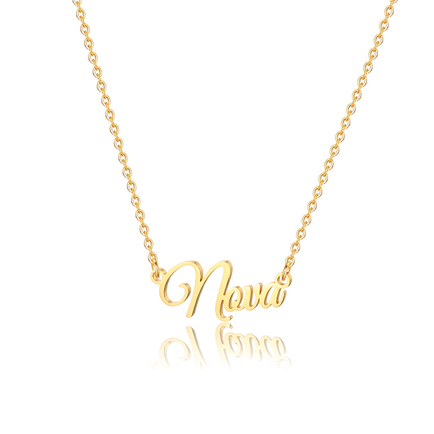 Simple Style Letter Stainless Steel Copper Plating 14k Gold Plated Pendant Necklace