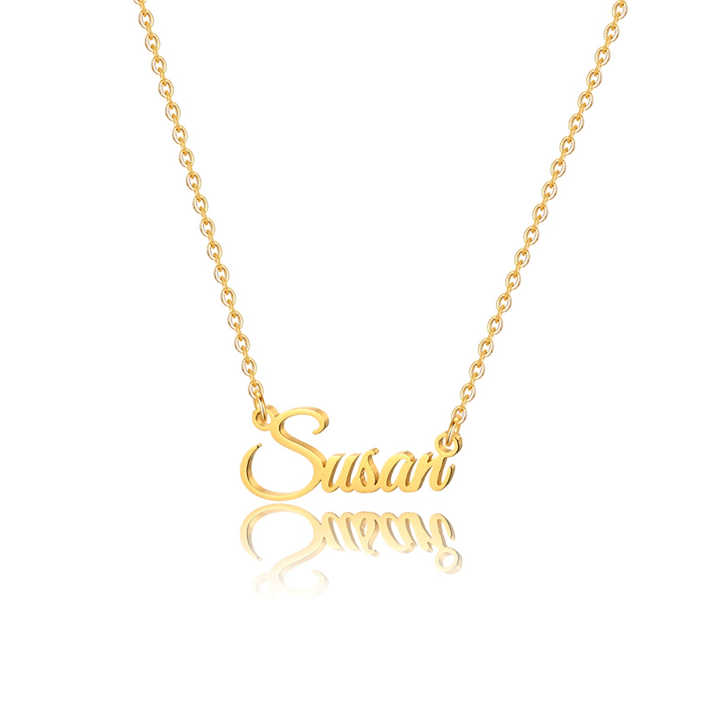 Simple Style Letter Stainless Steel Copper Plating 14k Gold Plated Pendant Necklace