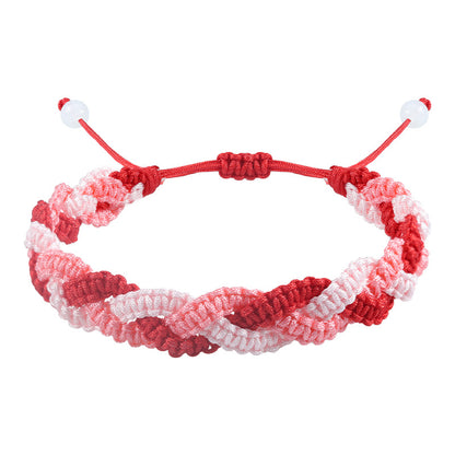 Simple Style Color Block Rope Knitting Unisex Drawstring Bracelets