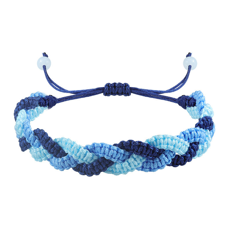 Simple Style Color Block Rope Knitting Unisex Drawstring Bracelets