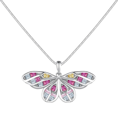 Simple Style Water Droplets Heart Shape Butterfly Sterling Silver Inlay Zircon Necklace