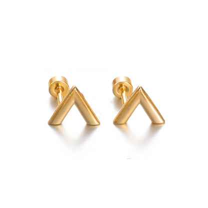 1 Pair Simple Style Geometric Plating Stainless Steel Ear Studs