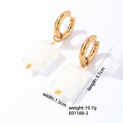 1 Pair Simple Style Geometric Plating Stainless Steel Drop Earrings