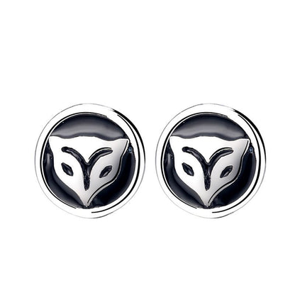 1 Pair Retro Fox Epoxy Sterling Silver Silver Plated Ear Studs